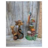 JIM SHORE PELICAN & WOODLAND CAT FIGURINES