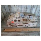 MOSTLEY UNUSED BUTTONS ON CARDS
