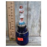 COBALT BLUE PILL BOTTLE W/ NURSE