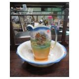 ANTIQUE WASH BASIN & PITCHER