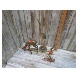 BRASS DUCK, DEER, GRASSHOPPER & HERON