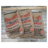 3-- 2 lb BERTIE COUNTY PEANUT SACKS