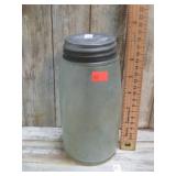 GREEN ZINC LID MASON JAR