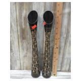 PAIR -- BRASS ENGRAVED VASES