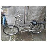 SILVER TOWNIE 26" BIKE -ALUMINUM FRAME - CHAIN OFF