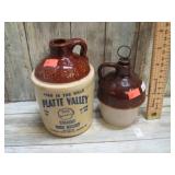 2-- SMALL STONEWARE JARS