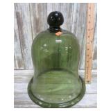 GREEN GLASS BELL VASE