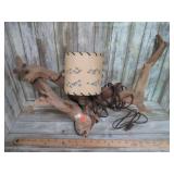 VINTAGE DRIFTWOOD WALL LAMP