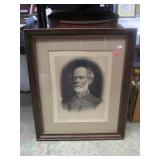 1896 PENCIL ETCHING OF CONFEDERATE GEN. EGGLESTON