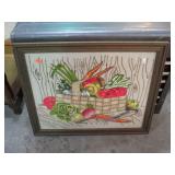 CREWEL WORK STILL LIFE ON LINEN