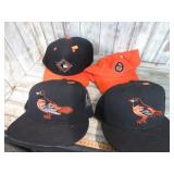4-- BALTIMORE ORIOLES BASEBALL CAPS
