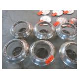 6-- FINE ARTS STERLING SILVER RIMMED SALT CELLARS