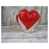 ART GLASS HEART PAPER WEIGHT