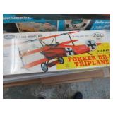 SEALED WWI FOKKER TRIPLANE RUBBER POWERED MODEL