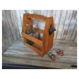 BOTTLE CADDY, OPENERS & BOTTLES