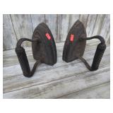 2-- ANTIQUE CAST IRON FLAT IRONS