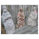 3-- CERAMIC MARY & JESUS FIGURINES
