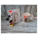 MICKEY MOUSE PICTURE FRAME & VINTAGE CUP
