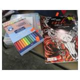 CRAFT PAINT, PENCILS, PENS, MARKERS & COLORING BK
