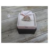 10K & STERLING SILVER RING --SZ 7