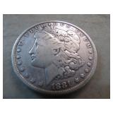 1881 MORGAN SILVER DOLLAR COIN