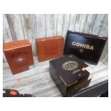 4-- WOODEN CIGAR BOXES