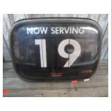 TURN-O-MATIC NOW SERVING # SIGN -- NO CORD