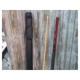 2pc-- POOL CUE STICK & CASE