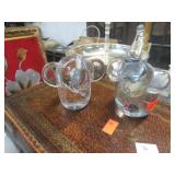 2-- GLASS ELEPHANT FIGURES
