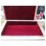 VELVET LINED CARVED WOODEN BOX