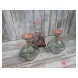 3-- ART GLASS BOTTLES