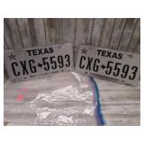 MATCHED PAIR-- TEXAS LONE STAR STATE TAGS