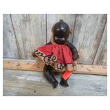 ANTIQUE BLACK BISQUE JOINTED DOLL