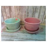 2-- POTTERY PLANTERS -- HAVE CHIPS