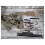 ASSORTED MILITARY GUN PARTS, TOOLS, STRAPS, ETC