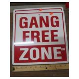 2-- GANG FREE ZONE SIGNS