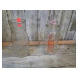 2 1/2 pint MILK BOTTLES -- ONE IS CHIPPED