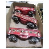 PREWAR LIONEL BOX MODEL TRAIN PASSENGER CARS