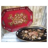 2-- HANDPAINTED TRAYS