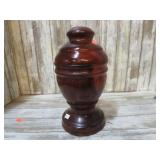 TURNED WOODEN URN