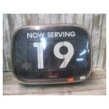 NOW SERVING NUMBER SIGN -- NO CORDS
