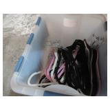 FLIP TOP TUB W/ VELVET COVERED CLOTHES HANGERS