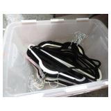 VELVET COVERED CLOTHES HANGERS & FLIP-TOP TUB