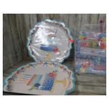 PARTY PLATES, CANDLES, ETC