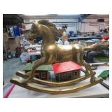 BRASS ROCKING HORSE -- 27"T X 36"L