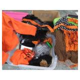 STORAGE TUB W/ HALLOWEEN ITEMS