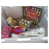 FLIP TOP TUB W/ PAPER PLATED, ETC