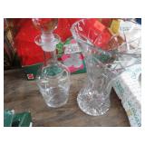 CRYSTAL DECANTER & VASE