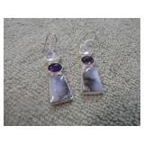 STERLING SILVER EARRINGS W/ STONES