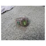 STERILING SILVER RING W/ STONES -- 7